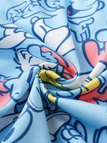 SHEIN X The Smurfs 1pc Women's Blue Comfy Cute Cartoon Smurfs Print Boxer Brief,Cartoon Design Fashionable Boyshorts, Cartoon Boxers - Blue - View 5