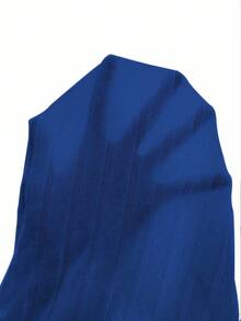 EMERY ROSE Camiseta de manga larga con bajo asimétrico de unicolor casual, otoño - Azul - Ver 6