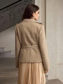 ZEYLAH Áo khoác ngoài dành cho nữ, trang phục mùa thu/đông. - Lạc đà - Xem 4
