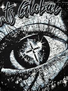 Manfinity EMRG 男士休闲星星印花长袖 T 恤 - 黑色 - 查看 5