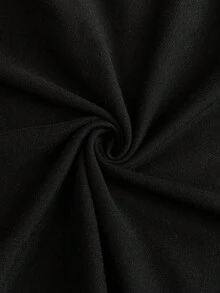 SHEIN Đầm cho con bú cổ tròn tay dài màu tương phản dành cho bà bầu - màu đen - Xem 8