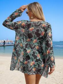 Swim Lushoire 3pcs/Set Printed Bikini Swimsuit (Assorted Prints) - Green - View 2