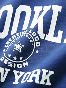 JNSQ JNSQ 2pcs/Set Tween Boy Casual Colorblock Letter Print Loose Fit Hoodie Sweatshirt And Drawstring Waist Sweatpants, Suitable For Autumn, Winter Daily Wear, Outdoor Activities, Vacation, Streetwear, Party And Leisure