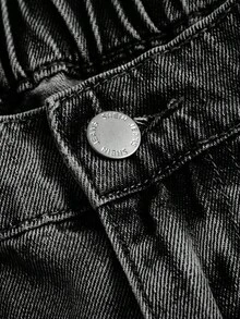 SHEIN MOD Plus Size Low Waist Loose Wide Leg Blue Jeans, Stacked Women Jeans, Women Mom Jeans, Vintage Bootcut Women Jeans/Winter