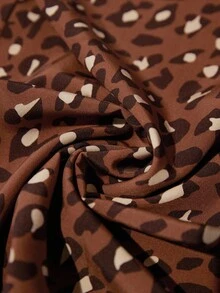 Écloséra French Retro Autumn High Waist Leopard Print Mid-Length Women's Skirt Women's Autumn Clothing Matching Women's Skirt For Going Out Women's Casual Wear Cheetah Print Women's Skirt