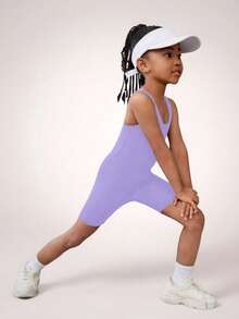 SHEIN Simple Solid Color Vest, Casual Youth Girls Activewear