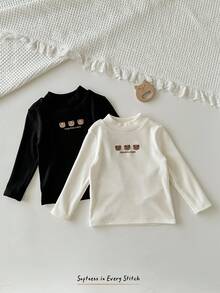 Cozy Pixies 2pcs Baby Boy Cartoon Animal Print Thermal Lined Crew Neck Long Sleeve Sweatshirt Set Baby Tops Baby Bear Clothes Baby Undershirts Neutral Baby Clothes Unisex Baby Shirt Sets - Multicolor - View 6