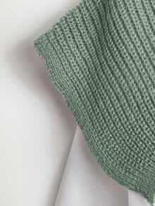 GlowEve Women's Solid Color Asymmetrical Knitted Shawl And Knitted Mini Skirt Casual 2 Pieces Set, Autumn