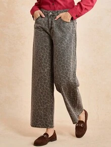 Écloséra Quần Jeans Denim Thường Ngày Cho Nữ, Thời Trang & Đơn Giản Để Mặc Hàng Ngày - màu nâu - Xem 3