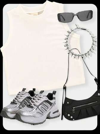 لباس علوي بدون أكتاف ورقبة دائرية للفتيات الصغيرات