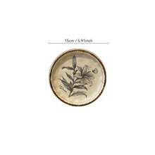 Cirelle 1 Đĩa sứ vẽ tay cổ điển 6 inch – Thiết kế hoa trà và hoa huệ theo phong cách retro tinh tế, đĩa ăn bít tết sang trọng. Khay trưng bày nhẫn và dây chuyền viền nổi thủ công cao cấp. Hoàn hảo để trang trí nhà cửa, làm đồ dùng bàn ăn, hộp đựng trang sức, quà tặng hoặc khay trang trí lối vào. - Nhiều màu - Xem 6