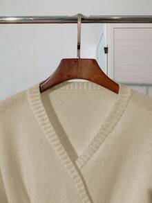 Franclia New Autumn/Winter High-Quality Elegant Versatile Soft White Cardigan For Women