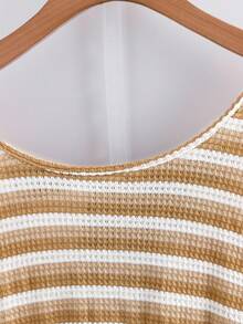 EMERY ROSE Große Größen Damen Strick T-Shirt mit Schleife, Lässig für Zuhause, Pendeln, Elegant