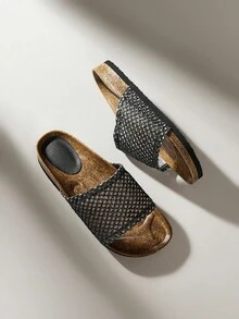 Solecia Dép đế bằng thời trang nữ, dép đi biển mùa hè - màu đen - Xem 6