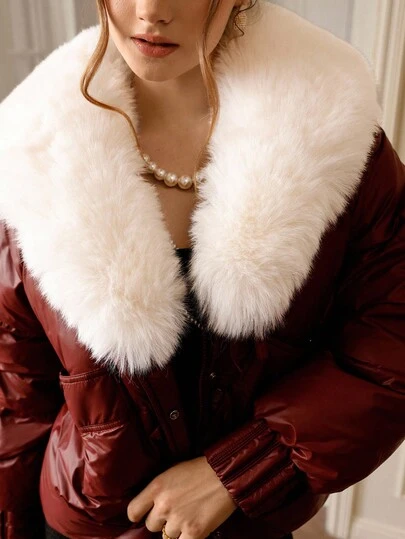 Aveloria Rosie 复古简约休闲百搭高端时尚设计优雅修身时尚仿毛领纯色女式夹克