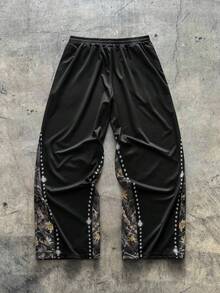 AXEPEAK 男士迷彩印花拼布T恤和裤子套装 - 彩色 - 查看 7