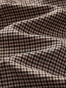 SHEIN MOD 大码格子西装套装、背心和裤子、无袖缺口领经典格子背心、高腰宽松格子阔腿裤、复古、办公室、正式、学术、商务，秋冬 - 彩色 - 查看 14