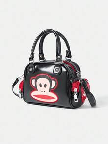 Paul Frank X ROMWE Túi xách tay thời trang họa tiết hoạt hình dành cho nữ - màu đen - Xem 2
