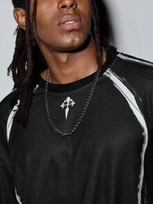 MODCRASH 秋冬新款哥特印花宽松套头连帽衫，街头风春夏款 - 黑色 - 查看 5