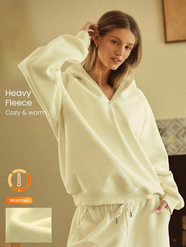 GLOWMODE Heavyweight Fleece Oversized Hoodie Jacket Side Pocket Thick Thermal Warm Winter