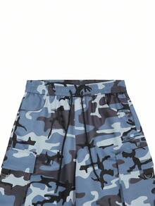 Manfinity Homme Herren Camouflage Muster Jogginghose mit Kordelzug Taille und Cargo Taschen, Herbst - Verschiedenfarbig - Übersicht 4