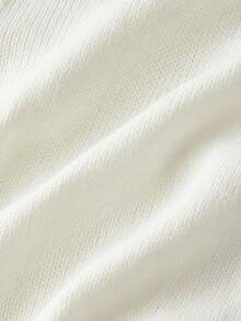 SHEIN MOD Women's Autumn/Winter Patchwork Faux Fur Collar Long Sleeve Twist Knit Tie Front Cardigan, Halloween Costum Women, Old Money Women,Winter Women,Retro For Women - White - View 4