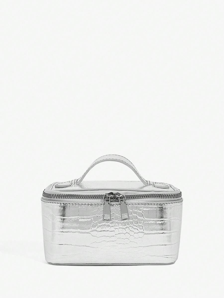 SHEIN BAE Women's Silver Color Versatile Fashion Handbag For Daily Use - Silver - View 1
