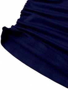 Glamine Elegant Dark-Toned Christmas Party Sleeveless Spaghetti Strap Top For Women, Winter - Blue - View 8