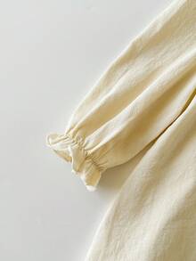 Cozy Pixies Baby Girl Floral Print Ruffle Collar Long Sleeve Cinched Waist Dress Fall Winter Cream Baby Girl Dress Baby Vintage Dress Beige Dresses For Baby Girls Baby Winter Dress Beige Toddler Dress