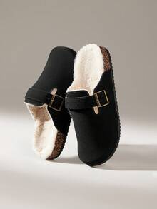 Solecia New Thick Sole Crossband Retro Buckle Women Holiday Casual Slip-On Sandals For Christmas - Black - View 6