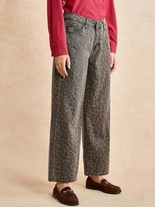 Écloséra Quần Jeans Denim Thường Ngày Cho Nữ, Thời Trang & Đơn Giản Để Mặc Hàng Ngày - màu nâu - Xem 6