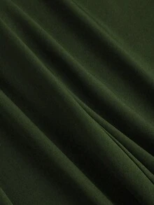 SHEIN PETITE Plus Size Pleated Detail Versatile Office Pants - Army Green - View 6
