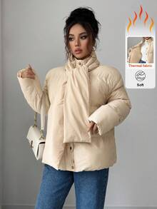 Elenzga Bufanda de cuello alto de ajuste regular para mujer, otoño/invierno - Albaricoque - Ver 5