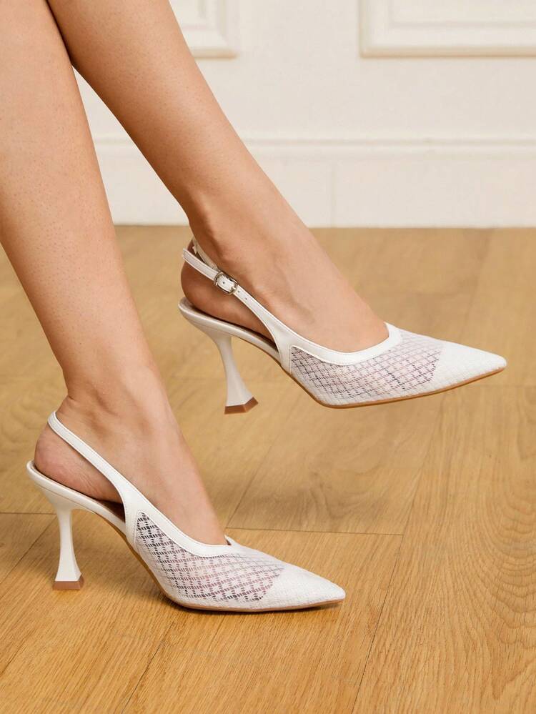 CUCCOO HITCHD Women's Fashionable & Elegant Silver Sparkling Rhinestone Pointed Toe Stiletto High Heel Shoes, Suitable For Wedding, Bridesmaid, Party, Banquet, Date, Holiday, Christmas, New Year, Valentine's Day, Comfortable