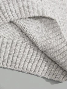 RueChic Men Solid Casual Crew Neck Patched Regular Sweater - Grey - View 6