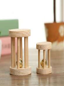 1 Peça Brinquedo de Rolo de Coelho Fofo, Halteres de Madeira Natural de Pinho, Uniciclo com Sino, Brinquedos para Roer para Porquinhos-da-Índia, Ratos, Pequenos Animais de Estimação, Suprimentos para Molares, Brinquedos para Porquinhos-da-Índia, Brinquedos para Roer, Brinquedos de Coelho, Brinquedos de Coelho, Brinquedos para Roer de Rato, Acessórios para Gaiola de Hamster, Brinquedos de Chinchila, Brinquedos para Dentição, Brinquedo para Roer de Coelho, Brinquedos de Madeira, Bola de Dentição de Estimação, Madeira - Amarelo - Visão 9