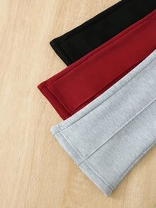 SHEIN Vintaside Kids 少女抽绳腰部宽松运动裤套装，秋冬 - 彩色 - 查看 4