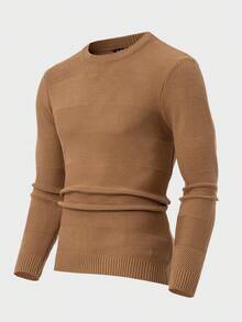 RueChic Men Textured Casual AW Regular Sweater - Camel - View 3