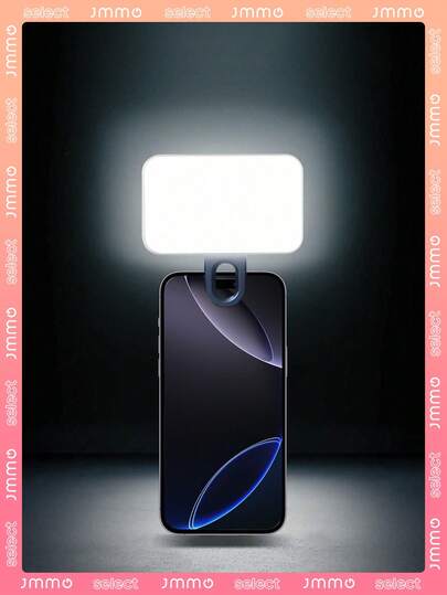 JMMO Lumière de selfie portable, éclairage pour vidéoconférence avec pince pour caméra de téléphone, lumière LED amovible pour vidéoconférence, 3 modes d'éclairage, rechargeable, portable, convient aux ordinateurs portables/téléphones/tablettes/appels Zoom/maquillage. Convient aux selfies et à la diffusion en direct, lumière portable