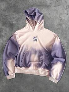 ROMWE MEN Street Life Sudadera con capucha efecto degradado para hombres, adecuada para otoño/invierno