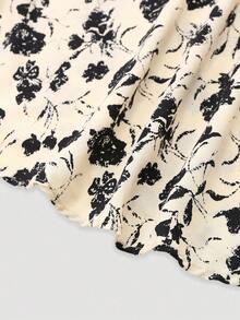 Franclia 大码女式纯色长袖开衫夹克和花卉印花吊带背心连衣裙优雅套装，秋季 - 彩色 - 查看 4