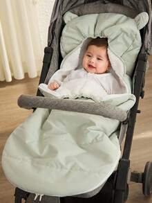 Cozy Pixies 1-Piece Winter Baby Thickened Windproof Warm Cover, Suitable For Outdoors, Suitable For Autumn And Winter - Green - View 1