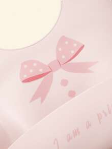 Cozy Pixies 1 件婴儿可爱蝴蝶结硅胶围兜，可水洗，易于打理 - 紅色 - 查看 4