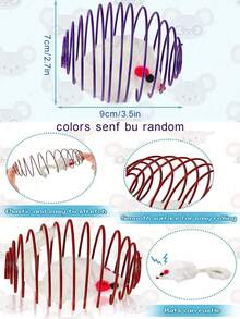 PETSIN 1/2/5pc Random Color Cat Toy Spring Design Cage With Mouse Shaped Adorable Appearance Perfect For Cat Play