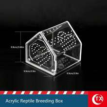 SHEIN 1PC 透明亚克力昆虫蜘蛛繁殖盒，独特的棺材形设计，磁性闭合，方便取用，通风孔，适用于蜘蛛、跳蛛、狼蛛栖息地，万圣节装饰，节日礼物，也适用于玻璃容器、盒子、植物盒、家庭储物盒、微景观盒 - 彩色 - 查看 18