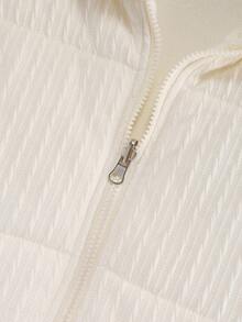 GlowEve 女士针织绞花绗缝无袖背心夹克，优雅适合日常通勤、商务、法式浪漫约会、派对、圣诞节、秋冬，杏色、象牙色，常规版型