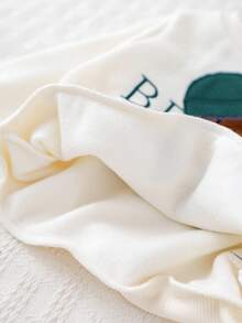 Cozy Pixies 2件套男婴卡通熊刺绣针织柔软圆领长袖卫衣和松紧腰保暖裤套装 - 墨綠色 - 查看 8