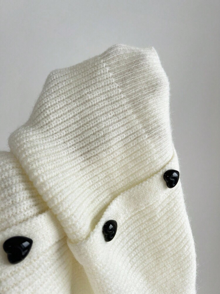 Elamini 可愛くてセクシーな女性用ニットロングスリーブセーター - アプリコット - 見る 5