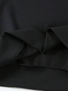 Sparklyn 2pcs/Set Teens' Minimalist Fashion Pink Bow Black Top And Pink Pants Sweatsuit Fall Winter - Multicolor - View 7