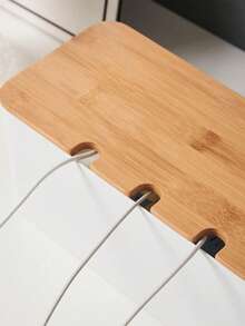 Large Cable Management Box – Wooden Style Cord Organizer And Cover For TV Wires, Computer, USB Hub And Under Desk Power Strip – ABS Material